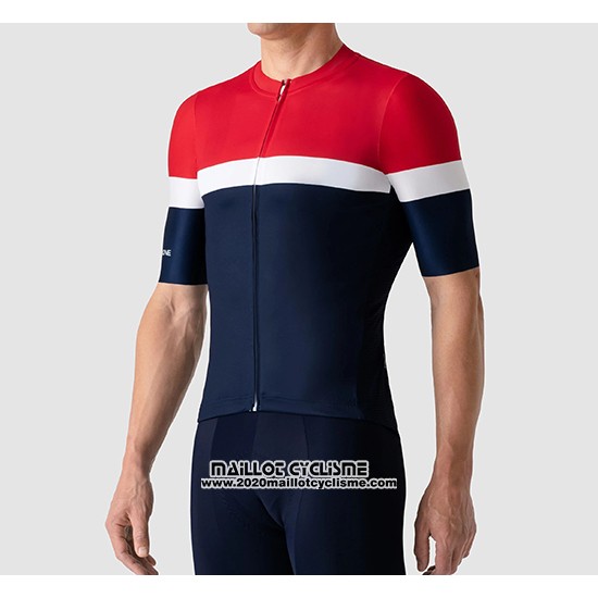 2019 Maillot Ciclismo La Passione Rouge Blanc Bleu Manches Courtes et Cuissard